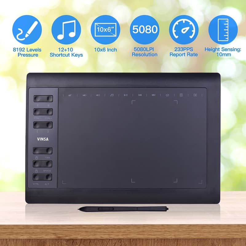 graphic tablet drawing tablet 12 Express-Keys with 8192 Levels Battery 3