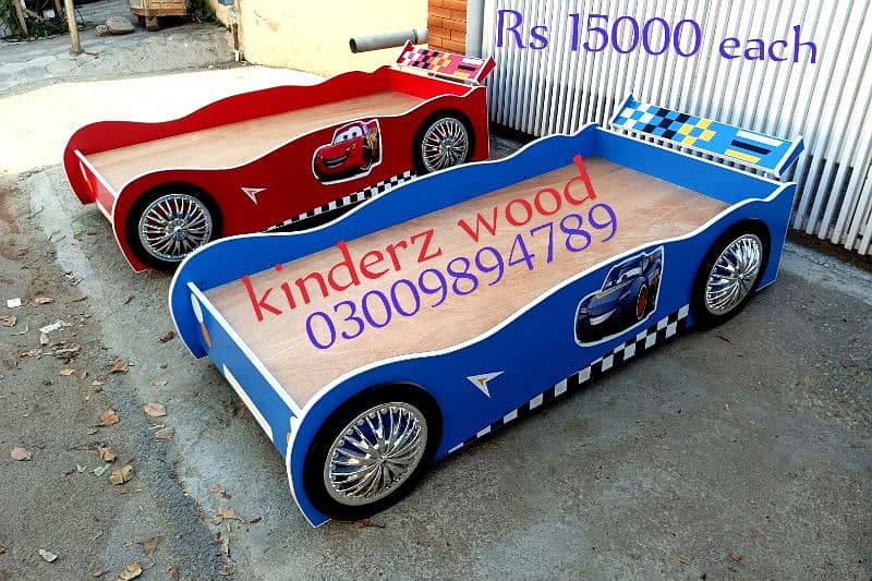 kids car shape beds, 6 feet by 3 feet 6