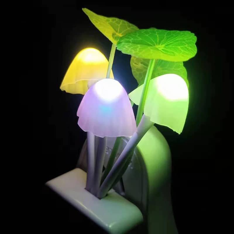 Mushroom Shaped Plastic Automatic LED Colour Changing Flower 1