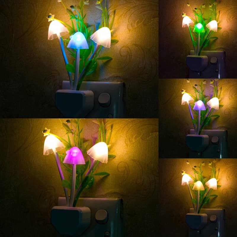 Mushroom Shaped Plastic Automatic LED Colour Changing Flower 2
