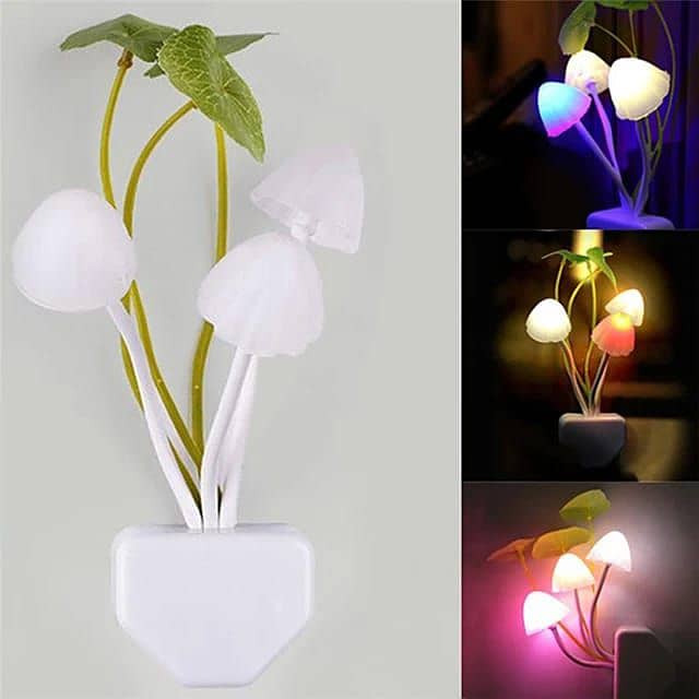 Mushroom Shaped Plastic Automatic LED Colour Changing Flower 4