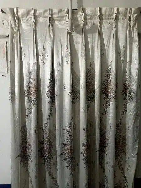 Urgent Sale for 6 piece Curtain (Parda) with 3 Railing & Pins 1