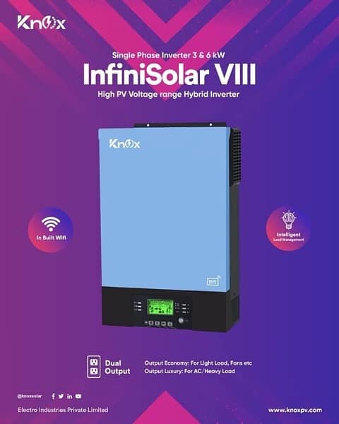 New InfiniSolar 6kw Pv7500 Dual Output Wifi BMS Hybrid Solar Inverter 1