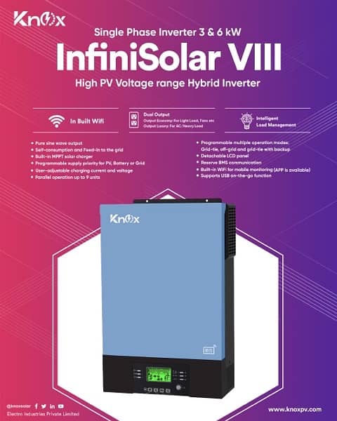 New InfiniSolar 6kw Pv7500 Dual Output Wifi BMS Hybrid Solar Inverter 2
