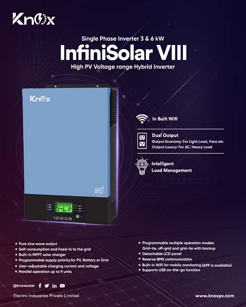 New InfiniSolar 6kw Pv7500 Dual Output Wifi BMS Hybrid Solar Inverter 5