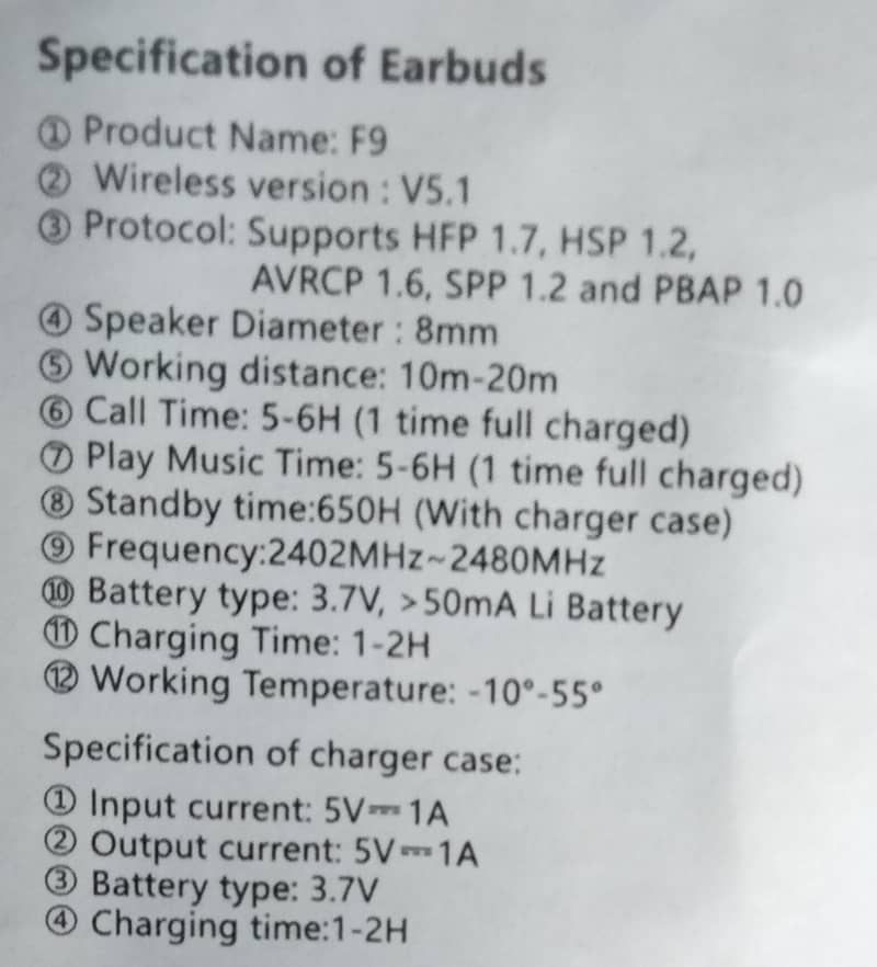 Earphones TWS V5.1 7