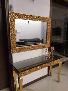 console with mirror