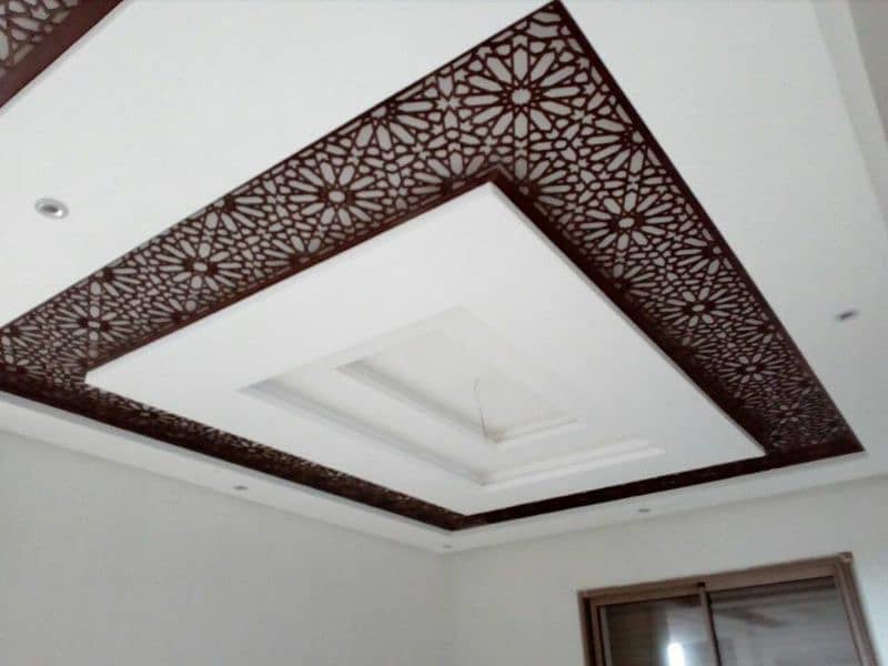 CNC false ceiling,gypsum board ceiling,vinyl floor,wooden floor,epoxy. 2