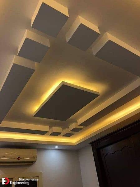 CNC false ceiling,gypsum board ceiling,vinyl floor,wooden floor,epoxy. 5