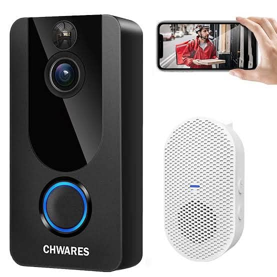 CHWARES Video Doorbell Camera with Chime, 1080p HD 0