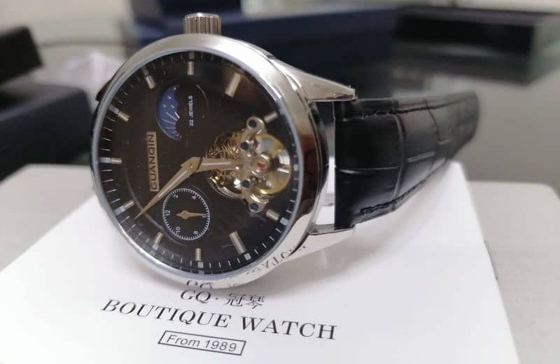 GuanQin GQ16105 Automatic 22 Jewels Tourbillion Watch 0