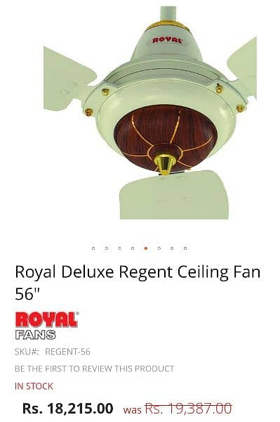 Royal Deluxe Regent Ceiling Fan 56" 2