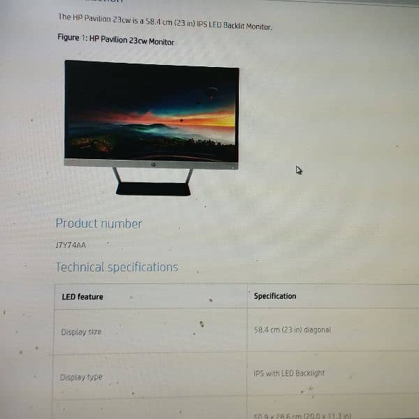 Hp LED monitor 23 inches 3