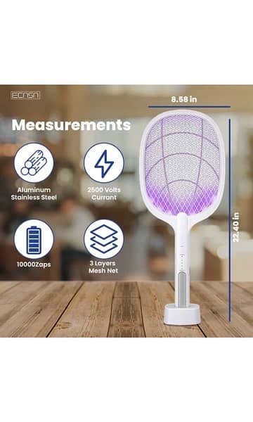 Dubai branded Electric Fly Swatter Bug Zapper USB Rechargeable 3