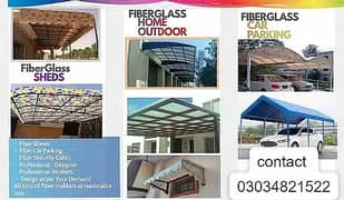 Fiber Doors Fiber Glass works / window shades / car parking sheds,shed 0