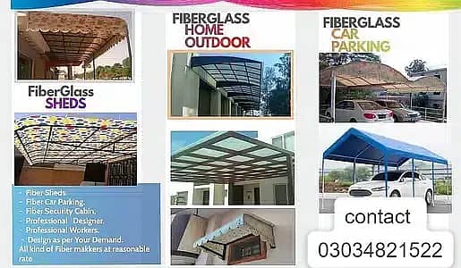 Fiber glass canopy or gazebo/fiber shades / fiber works , car parking 0
