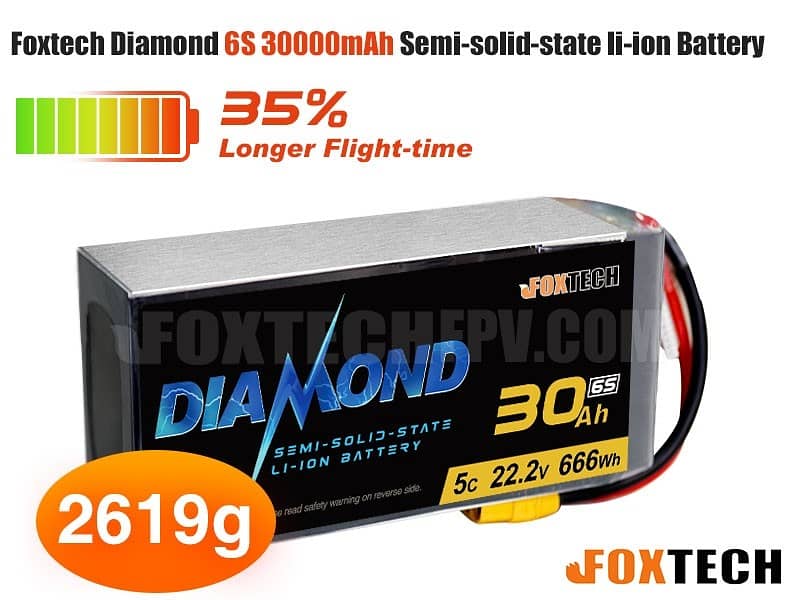 Foxtech Diamond Series 6s 30000mah Solid-State Li-ion Battery 0