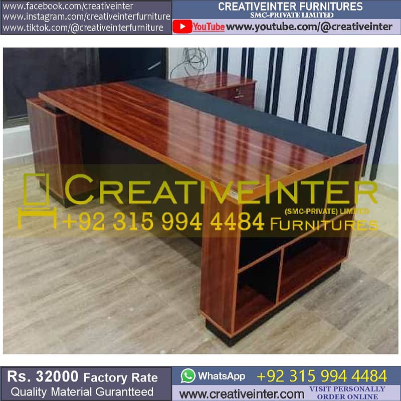 office executive study table meeting desk workstation chair manager 7