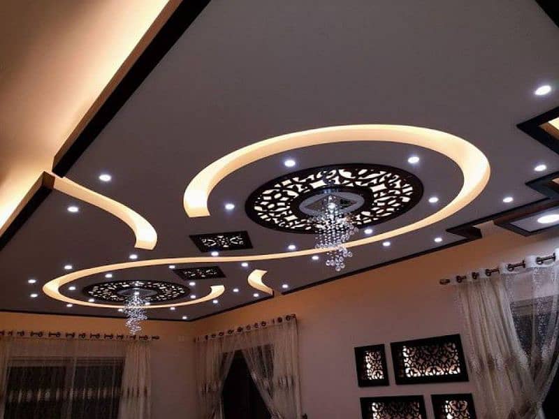 Glass paper,gypsum ceiling,vinyl floor,3D Wall niches,frosted paper 5