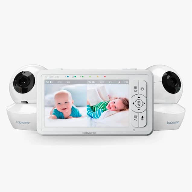Babysense 5" HD Split-Screen Baby Monitor, Video Baby Monitor with Cam 1