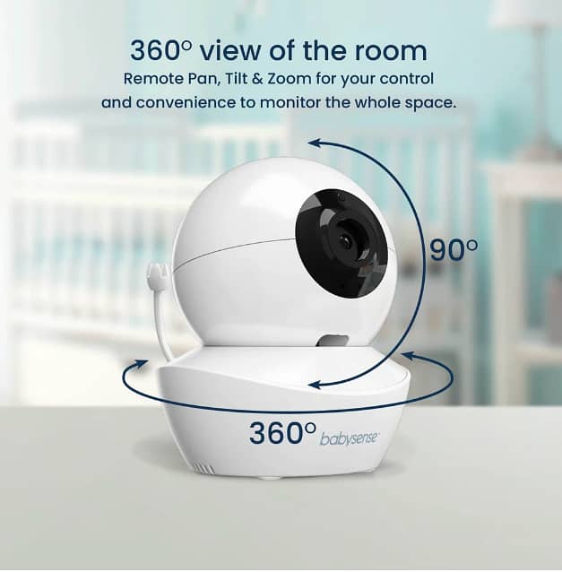 Babysense 5" HD Split-Screen Baby Monitor, Video Baby Monitor with Cam 2