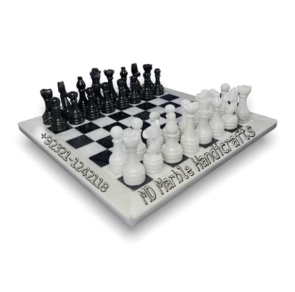 Modern Marble Chess Set with Velvet Gift Box | Unique and Modern 0