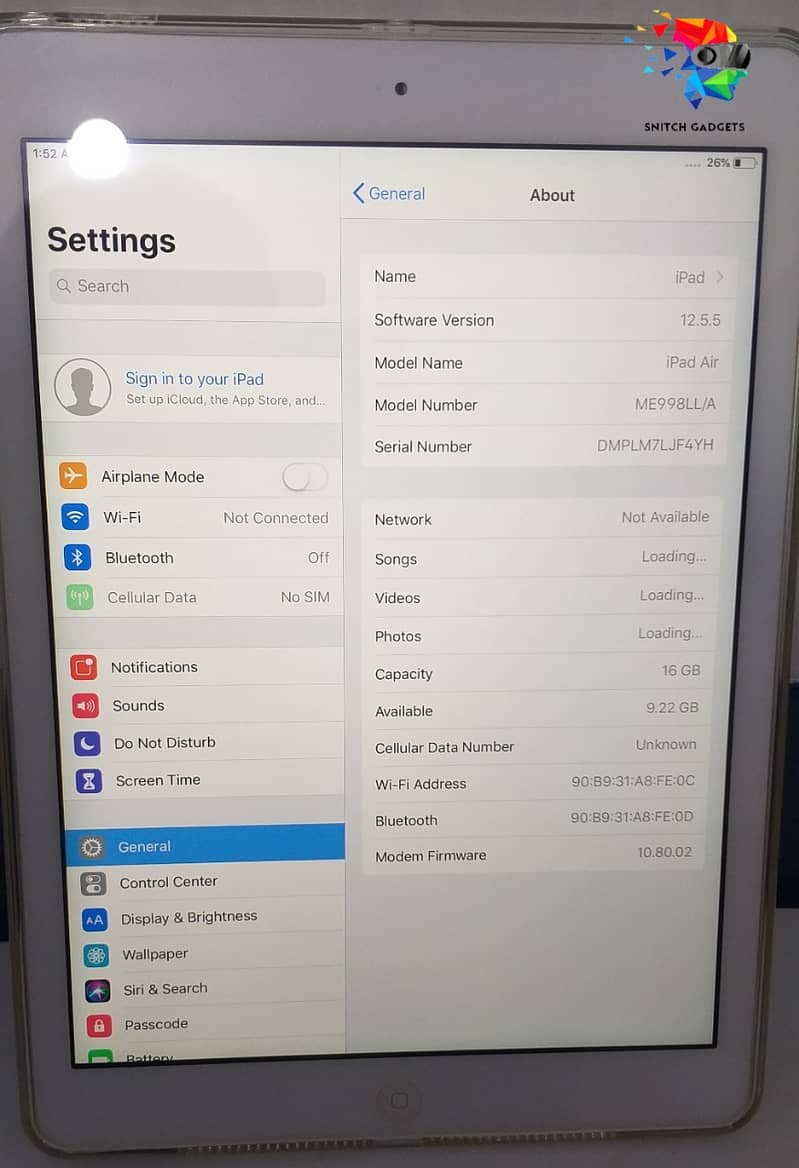 Apple Ipad Air 1 /16 GB 4