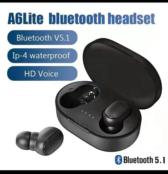 Wirless Bluetooth Earbuds Black/ White/ Sky Blue 0