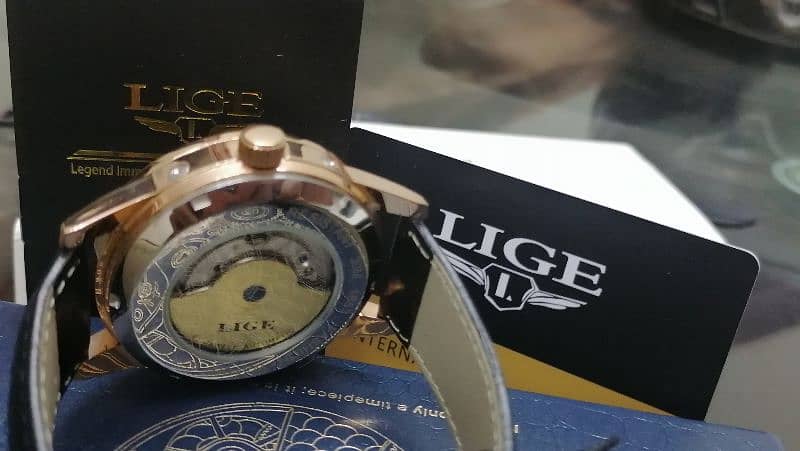 LIGE 100% NEW Original L6826  (21Jewels) Automatic Tourbillion Watch 3