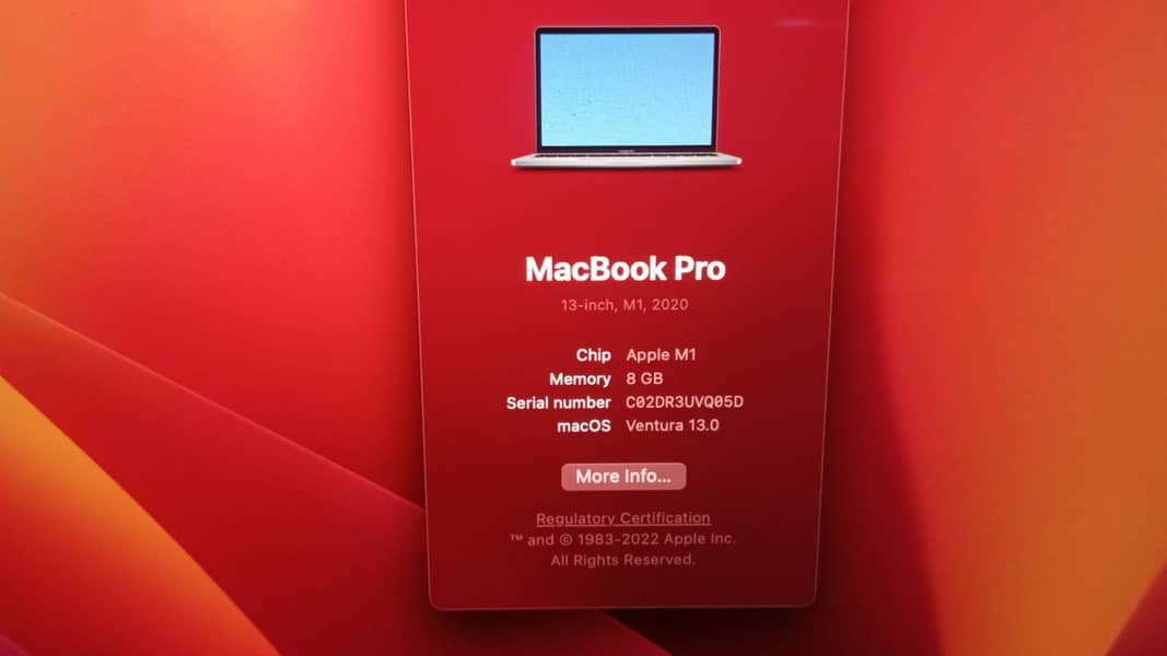 MacBook Pro M1 2020 8GB 256GB 13" MYD82 with Box 4