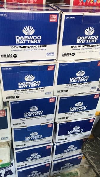 Daewoo DIN-666 100% Maintenance Free battery 1 year warranty 6