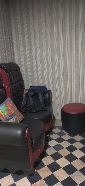 2 long back sofas with small table 2