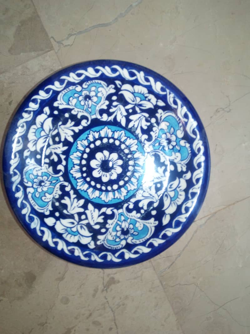 Original Multani Blue potery plates (6) medium size 3