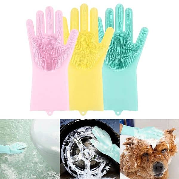 Pair of Silicone Gloves - Rubber Gloves - Scrubber 4