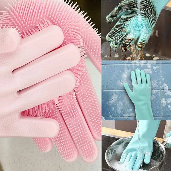 Pair of Silicone Gloves - Rubber Gloves - Scrubber 5