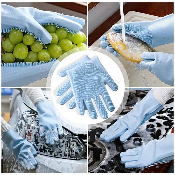 Pair of Silicone Gloves - Rubber Gloves - Scrubber 8