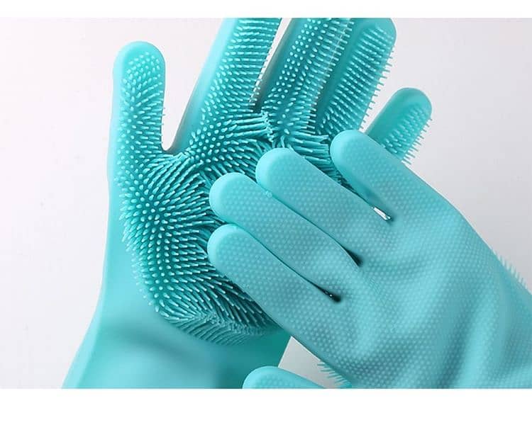 Pair of Silicone Gloves - Rubber Gloves - Scrubber 9