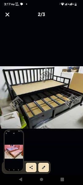 Iron Single Bed & storage box 72*36 (10 years warranty) 14
