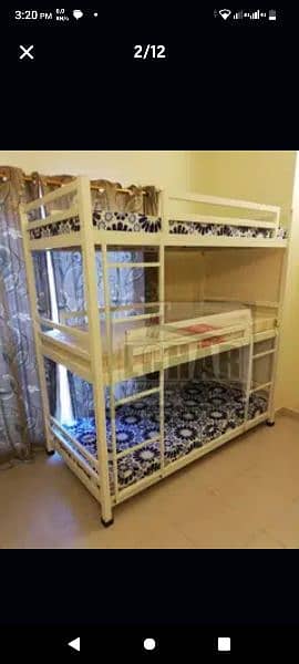 Iron Bunk bed with sliding bed (for 3 persons) COD all Pakistan 13