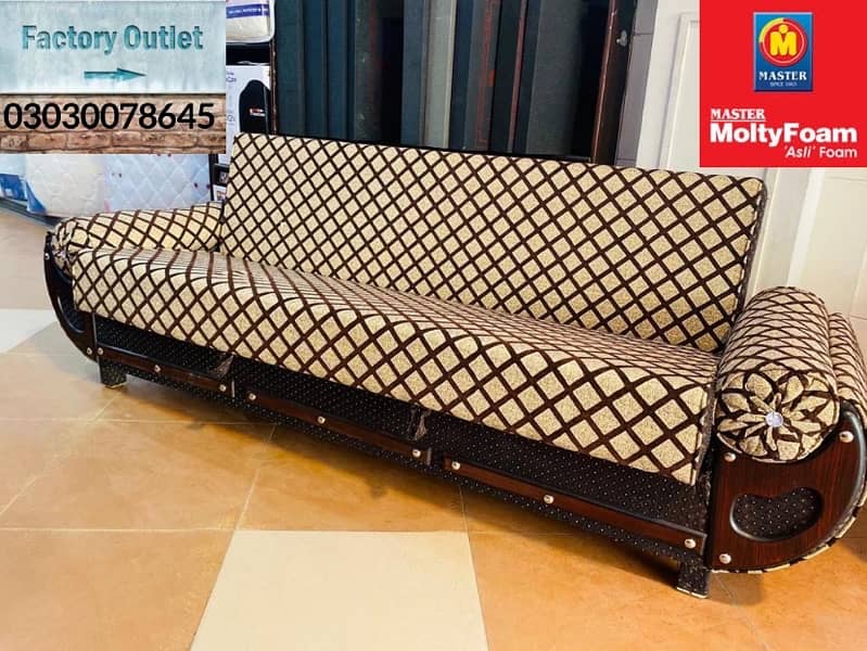 sofa cum bed (2in1)(sofa + bed)(Molty foam)(10 years warranty ) 9