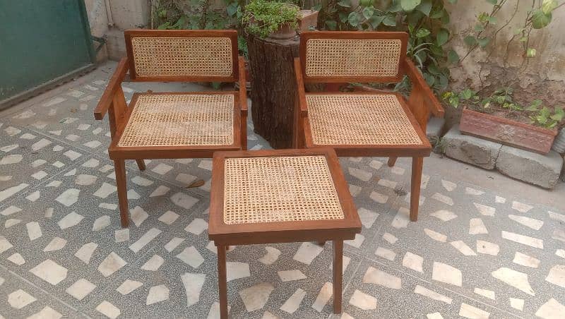 Sheesham Wood lounge Chairs set 1