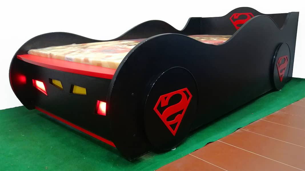 Superman Brand New Single Car Bed for Boys, Factory Outlet 1