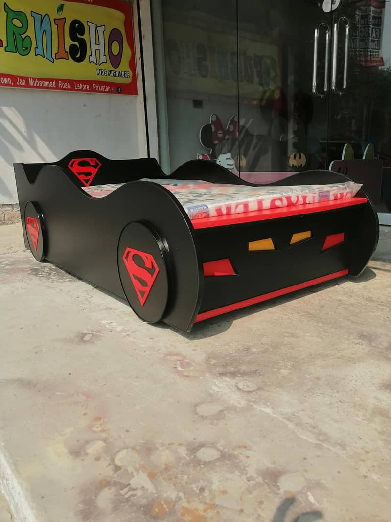 Superman Brand New Single Car Bed for Boys, Factory Outlet 5
