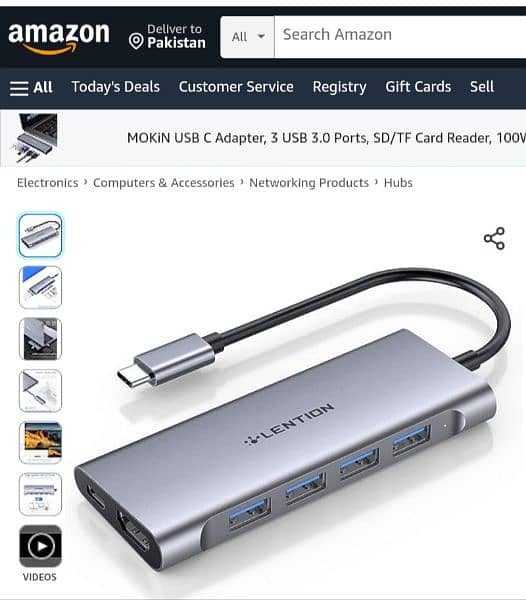 LENTION Type C 6in1 USB-C Multi-Port Hub uwith 4K HDMI Output, 1
