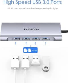 LENTION Type C 6in1 USB-C Multi-Port Hub uwith 4K HDMI Output,