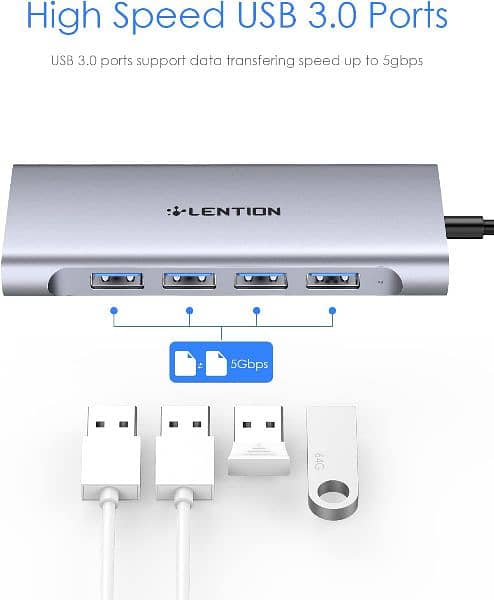 LENTION Type C 6in1 USB-C Multi-Port Hub uwith 4K HDMI Output, 0