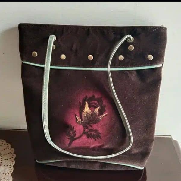 Brown Velvet Bag 0