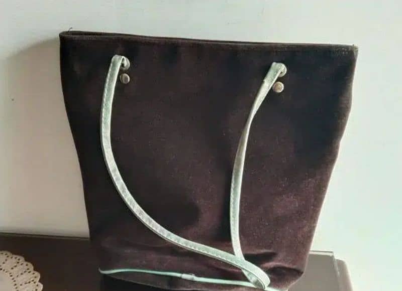 Brown Velvet Bag 1