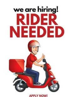 Need Riders from all over Lahore Send cv on whats app 03132274905