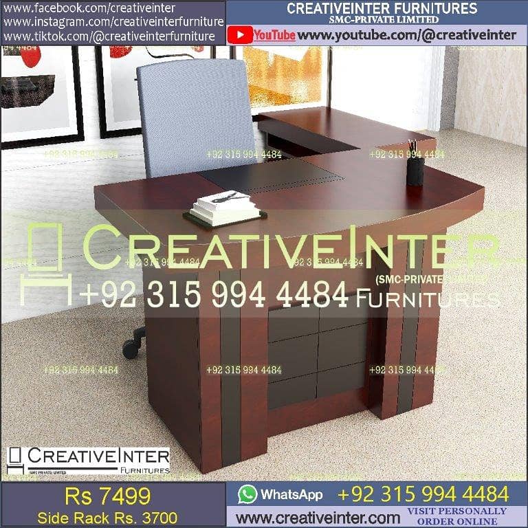 Executive office table workstation chair study computer desk L Shape 11